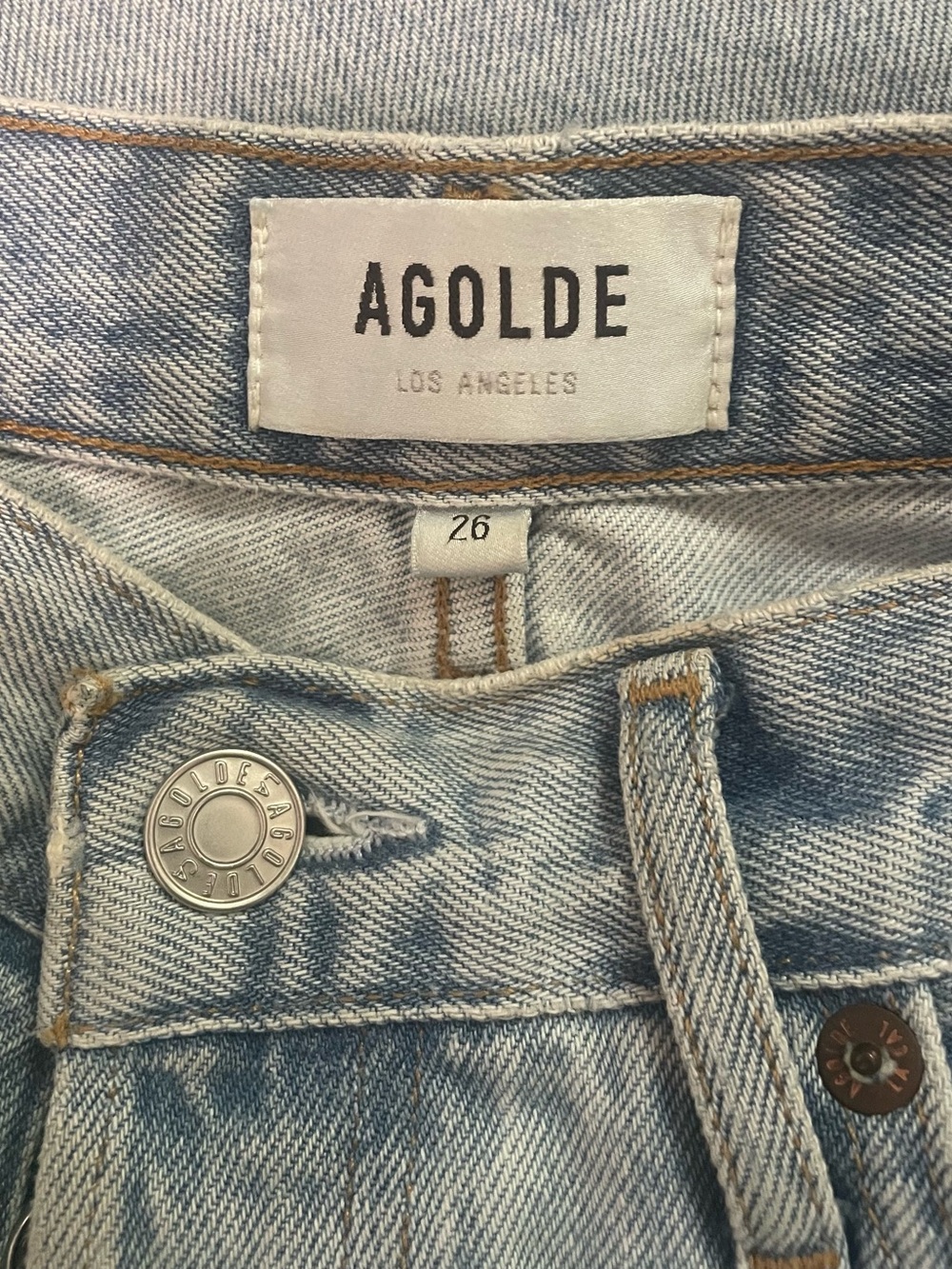 Agolde 90's Pinch Waist High Rise Straight Jeans in Imitate Wash 26 - Picture 5 of 7